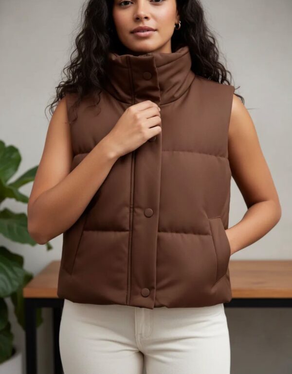 chaleco puffer choco