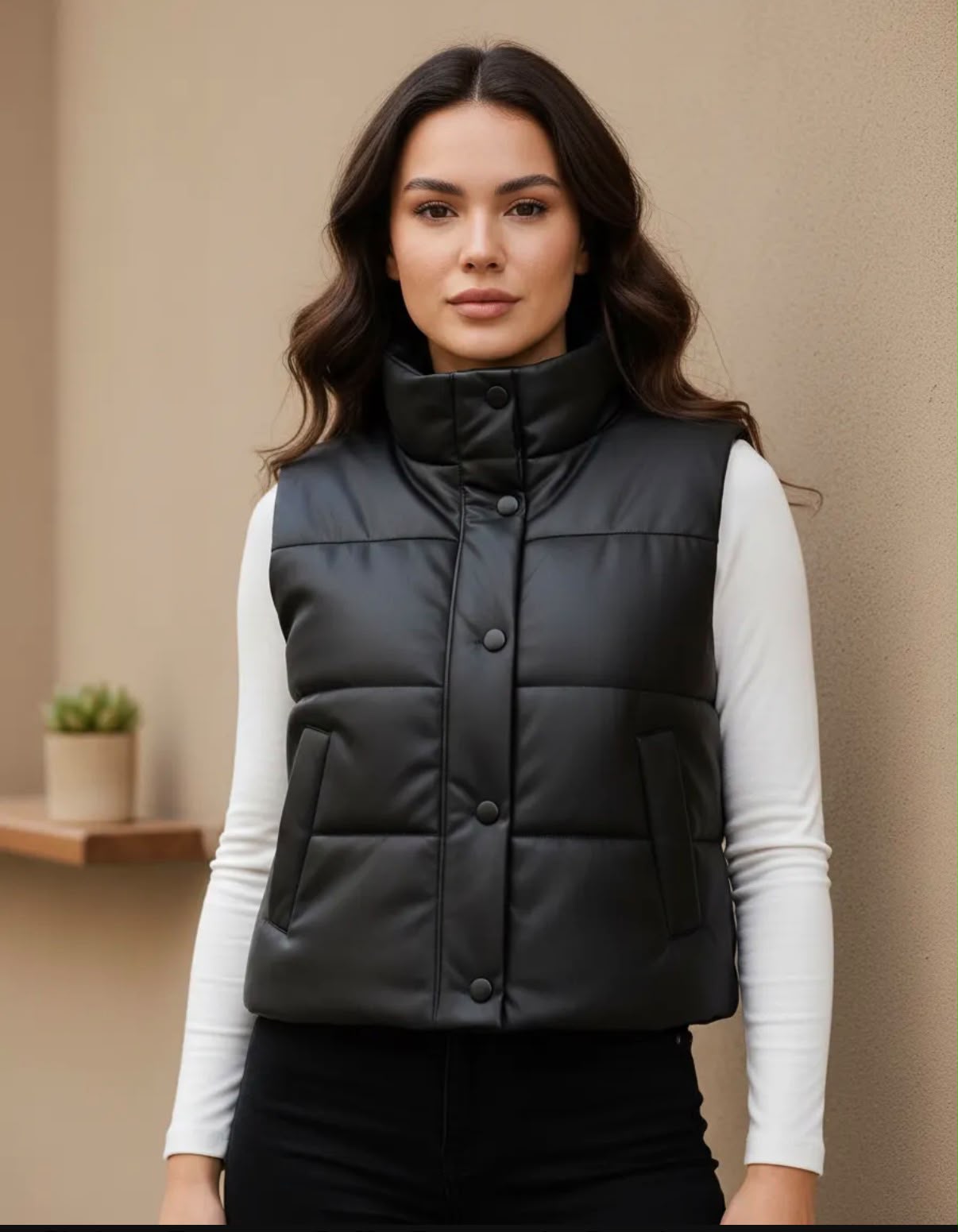 chaleco puffer NEGRO: imagen 1